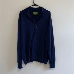 Orvis Quarter Zip sweater. Navy blue. XL